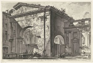 Porticus van Octavia te Rome Widok Atrium Portyku Oktawii (tytuł na obiekcie) Gezichten op Rome (tytuł serii) Widoki Rzymu zaprojektowane i wyryte przez architekta Giambattistę Piranesiego Ve (nez) iano (tytuł serii) autorstwa Giovanni Battista Piranesi