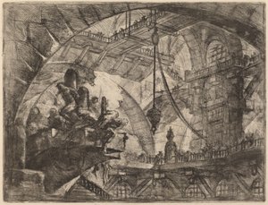 Więźniowie na platformie projektowej autorstwa Giovanni Battista Piranesi