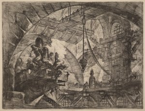 Więźniowie na wystającej platformie autorstwa Giovanni Battista Piranesi