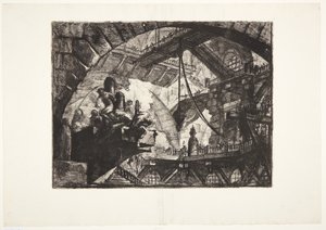 Więźniowie na platformie projekcyjnej autorstwa Giovanni Battista Piranesi