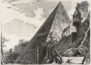 Piramida Gajusza Cestiusza autorstwa Giovanni Battista Piranesi