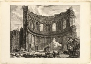Pozostałości tak zwanej Świątyni Apolla w willi Hadriana, Tivoli, z Widoki Rzymu autorstwa Giovanni Battista Piranesi