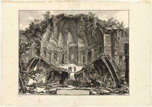 Pozostałości świątyni boga Kanopusa w willi Hadriana, Tivoli, z Widoki Rzymu autorstwa Giovanni Battista Piranesi