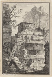 Ruiny starożytnych budynków autorstwa Giovanni Battista Piranesi