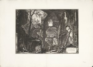 Ruïne w Villa Barberini Ruiny starożytnego budynku w Villa Barberina koło Castel Gandolfo (tytuł na obiekcie) Archeologische vondsten uit Albano en Castel Gandolfo (tytuł serii) Starożytności Albano i Castel Gandolfo (tytuł serii) autorstwa Giovanni-Battista Piranesi