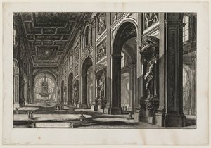 San Giovanni in Laterano, wnętrze autorstwa Giovanni Battista Piranesi