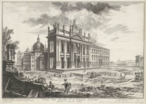 Sint-Jan van Lateranen w Rzymie Widok bazyliki S. Giovanni Laterano (tytuł na obiekcie) Gezichten op Rome (tytuł serii) Widoki Rzymu zaprojektowane i wyryte przez architekta Giambattistę Piranesiego Ve (nez) iano (tytuł serii) autorstwa Giovanni Battista Piranesi