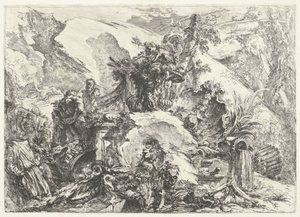 Szkielety i rzeźby Capricci decorativi (dawny tytuł serii) Grotteschi (tytuł serii) autorstwa Giovanni Battista Piranesi