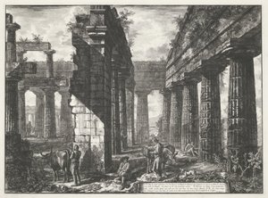 Świątynia Neptuna w Paestum Różne widoki pozostałości trzech dużych budynków wciąż stojących w Paestum (tytuł serii) Różne vues de quelques restes de trois grands édifices qui subsistent encore dans l
