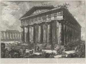 Świątynia Neptuna w Paestum Vue du temple de Neptune, Dieu tutélaire de l