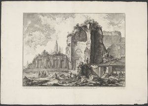 Tempel van Venus en Roma te Rome Widok szczątków dwóch Triclini należących do Złotego Domu Nerona (...) (tytuł na obiekcie) Gezichten op Rome (tytuł serii) Widoki Rzymu zaprojektowane i wyryte przez architekta Giambattistę Piranesiego Ve (nez) iano autorstwa Giovanni Battista Piranesi