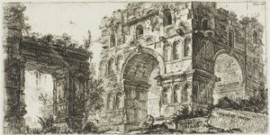 Świątynia Janusa, płyta 11 z niektórych widoków łuków triumfalnych i inne zabytki autorstwa Giovanni Battista Piranesi