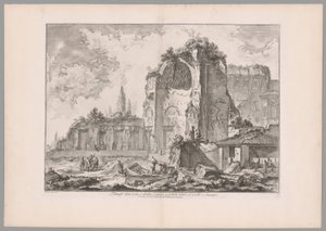 Temple of Sol and Luna..., from Views of Rome (Świątynie Słońca i Księżyca, lub jak inne, Izydy i Serapisa, z widoków Rzymu) autorstwa Giovanni Battista Piranesi