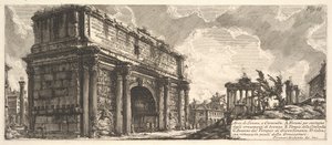Łuk Septymiusza Sewera Arco di Severo, z Karakalli, ca. 1756 autorstwa Giovanni Battista Piranesi