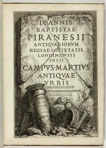 Campus Martius starożytnego Rzymu, dzieło G.B. Piranesi, członek Królewskiego Towarzystwa Antykwariatów, Londyn autorstwa Giovanni Battista Piranesi