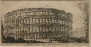 "Amfiteatr Flawiuszów" z "Widoków Rzymu" Piranesiego, akwaforta, Muzeum Sztuki w Honolulu autorstwa Giovanni Battista Piranesi