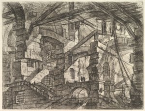 Łuk gotycki z wyimaginowanych więzień Carceri dinvenzione, ca. 1749-50. autorstwa Giovanni Battista Piranesi