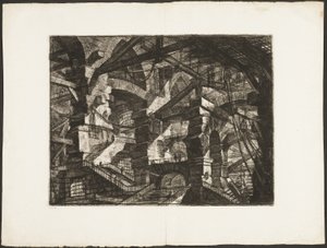Łuk gotycki, tablica 14 z wyimaginowanych więzień autorstwa Giovanni Battista Piranesi