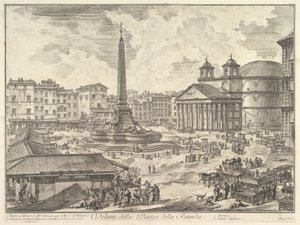 Piazza della Rotonda z Panteonem i obeliskiem, z „Vedute di Roma” autorstwa Giovanni Battista Piranesi