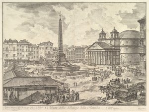 Piazza della Rotonda, z Panteonem i Obeliskiem Widok na Piazza della Rot ..., ca. 1751. autorstwa Giovanni Battista Piranesi