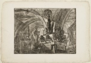 Molo z lampą, płyta 15 z Wyimaginowanych Więzien autorstwa Giovanni Battista Piranesi