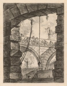 Więzienia: Wysoki łuk z fryzem, 1745-1750. autorstwa Giovanni Battista Piranesi