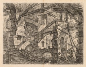 Więzienia: perspektywa kolumnad ze schodami zygzakowatymi, 1745-1750. autorstwa Giovanni Battista Piranesi
