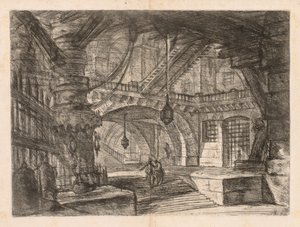 Więzienia: szeroka sala z latarniami, 1745-1750. autorstwa Giovanni Battista Piranesi