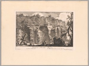 Pozostałości mauzoleum Augusta, płyta XXI z The Campus Martius of the Ancient Rome autorstwa Giovanni Battista Piranesi