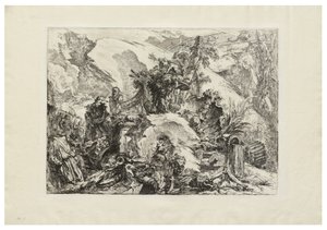 Szkielety, ok. 1748 (trawienie z grawerem, sucha igła i satynowanie na papierze kremowym) autorstwa Giovanni Battista Piranesi