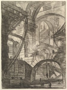 Dymiący ogień z wyimaginowanych więzień Carceri dinvenzione, ca. 1749-50. autorstwa Giovanni Battista Piranesi