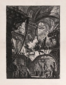 Dymiący ogień, płyta 6 z Carceri d autorstwa Giovanni Battista Piranesi