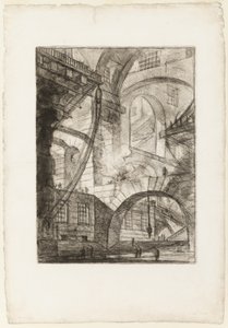 Dymiący ogień, płyta 6 z wyimaginowanych więzień autorstwa Giovanni Battista Piranesi