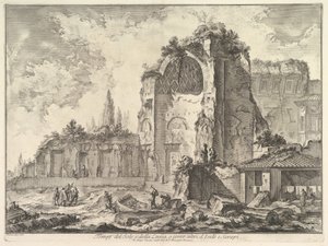 Świątynia Wenus i Romów błędnie nazywana Świątynią Sol i Luna Veduta degli..., ca. 1759. autorstwa Giovanni Battista Piranesi