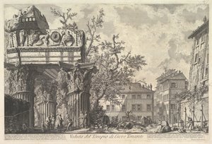 Świątynia Wespiana Widok na Świątynię Jowisza Grzmoty, ok. 550 tys. 1756. autorstwa Giovanni Battista Piranesi