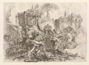 Grób Nerona, z Grotteschi (Grotesques) autorstwa Giovanni Battista Piranesi