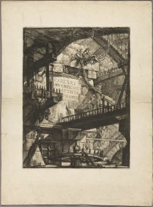 Strona tytułowa z wyimaginowanych więzień autorstwa Giovanni Battista Piranesi