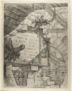 Strona tytułowa z wyimaginowanych więzień autorstwa Giovanni Battista Piranesi
