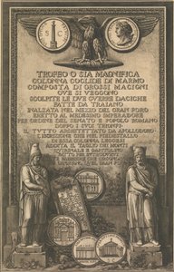 Strona tytułowa z orłem, moneta przedstawiająca wizerunek Kolumny Trajana, rzeźby klasycystyczne, 1774-79. autorstwa Giovanni Battista Piranesi