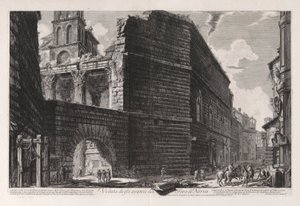 Widok szczątków Forum Nerwy z Vedute di Roma (Widoki Rzymu) autorstwa Giovanni Battista Piranesi