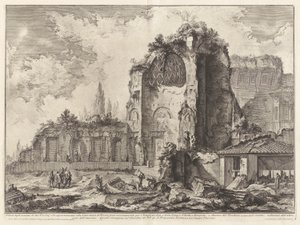 Widok szczątków dwóch Triclini, które należały do ​​Złotego Domu Nerona autorstwa Giovanni Battista Piranesi