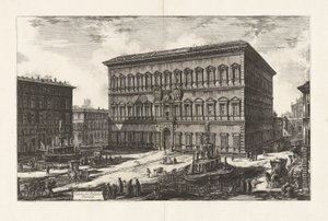 Widok na Palazzo Farnese (Widok na Palazzo Farnese), z Vedute di Roma (Widoki na Rzym) autorstwa Giovanni Battista Piranesi