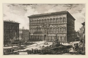 Widok na Palazzo Farnese, z widoków Rzymu autorstwa Giovanni-Battista Piranesi