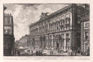 Widok Pałacu Zbudowanego na Kwirynale dla Sekretarza Briefów i Soboru Świętego), z Vedute di Roma (Widoki Rzymu) autorstwa Giovanni Battista Piranesi