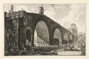 Widok na most Mulwijski nad Tybrem dwie mile za Rzymem, z Vedute di Roma autorstwa Giovanni Battista Piranesi