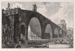 Widok na most Mulwijski nad Tybrem Dwie mile poza Rzymem, z Vedute di Roma (Widoki na Rzym) autorstwa Giovanni Battista Piranesi