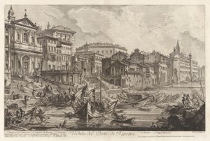 Veduta del Porto di Ripetta (Widok na port Ripetta), z Vedute di Roma (Widoki na Rzym) autorstwa Giovanni Battista Piranesi