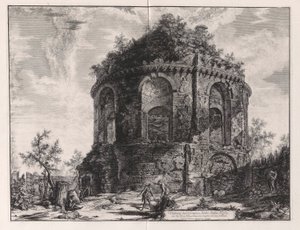 Widok na tzw. Świątynię Kaszelu na Via Tiburtina, milę od Tivoli), z Vedute di Roma (Widoki na Rzym) autorstwa Giovanni Battista Piranesi