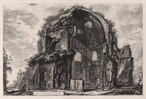 Widok ośmiobocznej świątyni Minerwy Medica [obecnie uważana za nimfeum w Horti Liciniani lub Ogrodach Licyniusza]), z Vedute di Roma (Widoki Rzymu) autorstwa Giovanni Battista Piranesi