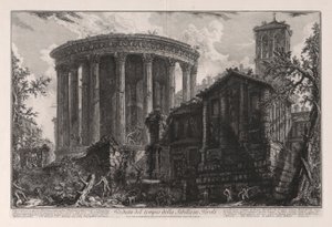 Widok na świątynię Sybilli w Tivoli, z Vedute di Roma (Widoki na Rzym) autorstwa Giovanni Battista Piranesi